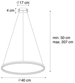 Arany függőlámpa 40cm LED-del, 3 fokozatú fényerő-szabályozóval - Girello