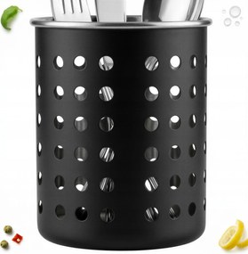 Evőeszköz Tároló Kosár Rendszerezéshez Fém Fekete Ø 12 CM Csepegtető