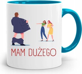 Kék Bögre Vicces Van Egy Nagy Ajándékom fényképes nyomtatással