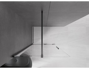 Mexen Velar, nyílásba tolóajtó Walk-In típusú 85 cm, 8 mm átlátszó üveg, fekete matt, 871-085-000-03-70