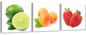 Gario Vászonképek készlet Lédús gyümölcs - 3 részes Méret: 90 x 30 cm