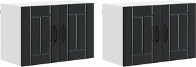 vidaXL Konyhaszekrény 2 pcs Fekete 60 x 31 x 40 cm Faanyag