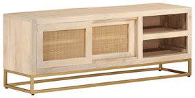 tömör mangófa és vas TV-szekrény 110 x 30 x 40 cm
