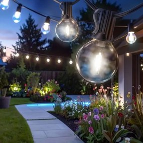 Brilagi - LED-es kültéri dekorációs fényfüzér GIRLANDA 25xE12 20m fekete IP44 meleg fehér + távirányító