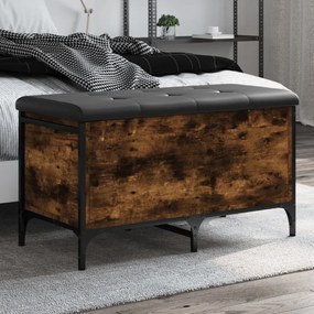 füstös tölgy színű szerelt fa tárolópad 82 x 42 x 45 cm