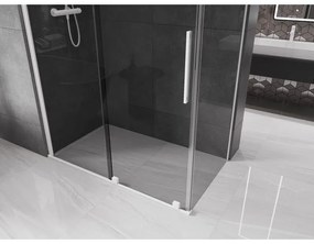 Mexen Velar, zuhanykabin tolóajtóval 140 x 85 cm, 8mm szürke üveg, fehér matt, 871-140-085-41-20