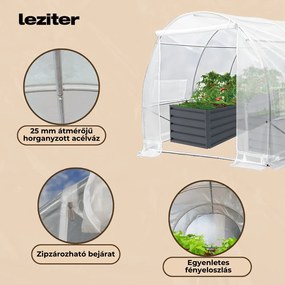 Fóliasátor 200x200x300 cm erősített vázzal+fólia