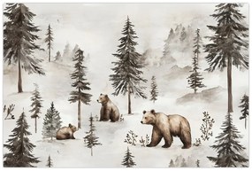 Kép - Erdő medvékkel (90x60 cm)