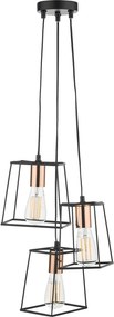 Dar Lighting vintage függeszték tower matt fekete réz dartow0322