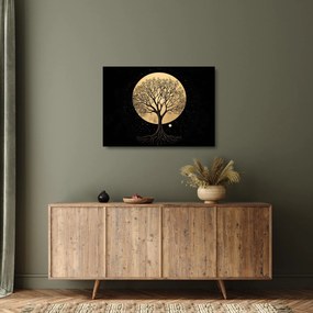 Üveg kép – Fa arany teliholdban I. (70x50 cm)