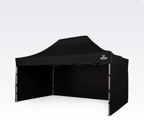 Verseny sátor 3×4,5 m ALU, motorsporthoz is - plusz 3 oldalfal - Fekete