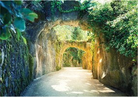 Fotótapéta Kő alagút Zöld folyosó erdei ösvény 350x250 +ragasztó