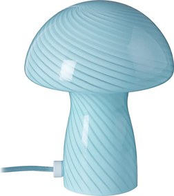 FUNGI TOWN mini üveg asztali lámpa, világoskék