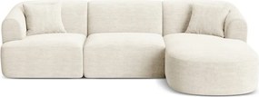 Bézs kordbársony sarokkanapé (jobb oldali-heverő résszel) Campi – Cosmopolitan Design