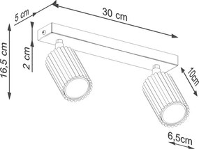 Szürkésbarna fém spotlámpa 6,5x30 cm Gleam – Sollux