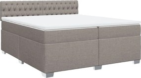 vidaXL tópszínű szövet rugós ágy matraccal 200 x 200 cm