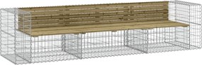 vidaXL tömör impregnált fenyőfa gabion kerti pad 287 x 71 x 65,5 cm