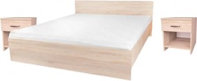 Pietro II NEW Kétszemélyes 160x200 bútor szett Adormo 15 cm matraccal és 2 éjjeliszekrénnyel – sonoma N