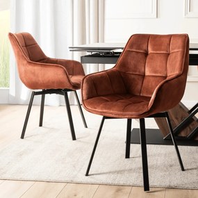 Rozsdabarna Bársony Forgószék LUNA