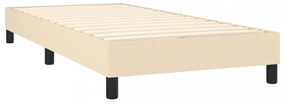 krémszínű szövet ágykeret matrac nélkül 90x200 cm