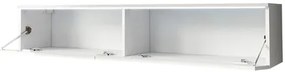 TV szekrény Dlana 140 MDF (fekete grafit + halcsont fekete) (fehér LED világítás). 1106204