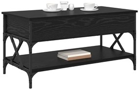 vidaXL Dohányzóasztal Fekete tölgy 100 x 50 x 50 cm Faanyag