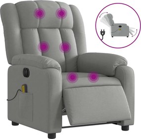 vidaXL világosszürke szövet dönthető elektromos masszázsfotel