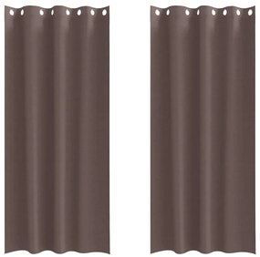 Függönyök függönyökkel 2 pcs sötétbarna 225x140cm Poliészter