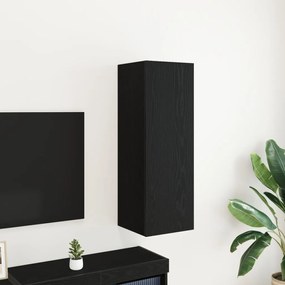 Fali TV Szekrény Fekete Tölgyben - 30,5 x 30 x 90 cm, Jó Minőségű Fából Készült