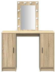 Piperasztal LED világítással Sonoma tölgyben, 102x33x135 cm