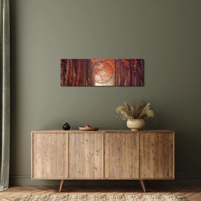 Kép - őszi erdő (órával) (90x30 cm)