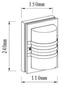 Lucide 14826/01/30 - Kültéri fali lámpa PRIVAS 1xE27/60W/230V IP44