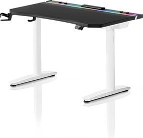 Elektromos RGB gamingasztal tartókkal, fekete-fehér, 120 cm: Diablo X-Forge 1200