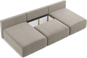 Bézs kinyitható-tárolóhelyes sarokkanapé Kalena – Makamii