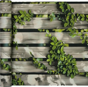 Fali tapéta Lamellåk zöld 3D hatås Növények Borostyån Flizelin