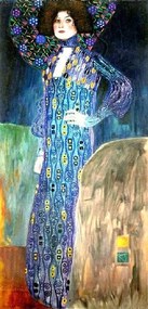 Gustav Klimt - Emilie Floge portréja üvegkép, falikép