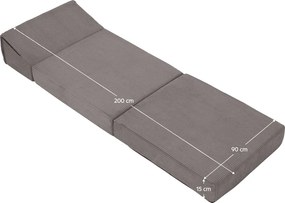Összecsukható matrac/fotel, 2 az 1-ben, szürke, MALEN
