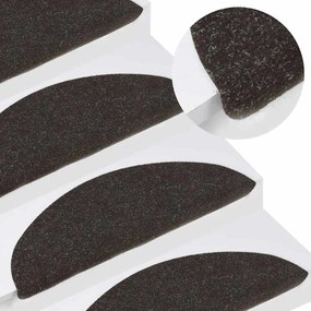 20 db fekete öntapadó lépcsőszőnyeg 65 x 22,5 x 3,5 cm