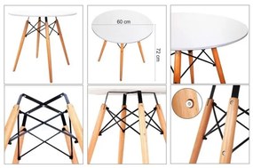 AKCIÓ Fehér étkezőasztal OSLO 60x60cm II. osztály