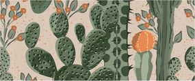 Flizelin tapéta Divatos 3D fali ragasztó Zöld kaktuszok 250x104 Ragasztó