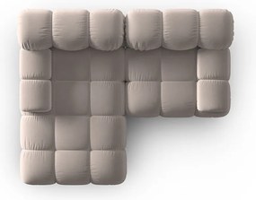 Világosbarna bársony moduláris sarokkanapé (bal oldali) Bellis – Micadoni