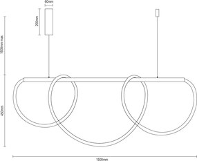 LED függesztett lámpa + távirányító 105 W – J4396/B