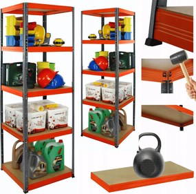 Tárolószekrény fém állvány Helios 180x35x35cm 5Px175kg Tartós