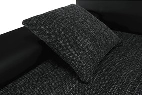 Sarokülőgarnitúra, fekete/fekete melír, TRAMP