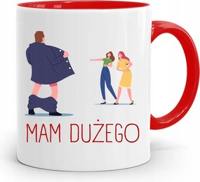 Bögre Piros Vicces Van Egy Nagy Ajándékom fényképes nyomtatással