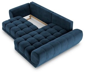 Nuage királykék kinyitható sarokkanapé bársony kárpittal, jobb oldali - Windsor &amp; Co Sofas