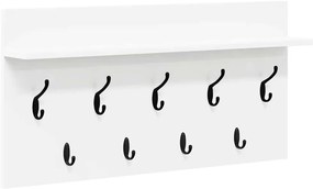 Fali Kabáthorog polcokkal Fehér 80 x 40 x 12 cm Faanyag