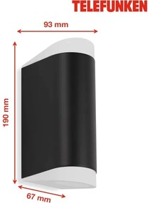 Telefunken 314905TF - LED Kültéri fali lámpa 2xGU10/5W/230V IP44 fekete