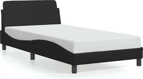 vidaXL fekete műbőr ágykeret Dover 100x203 cm