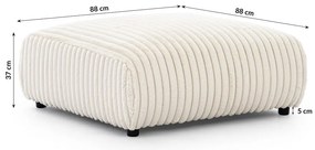 Krémszínű kordbársony lábtartó Justin – Ropez